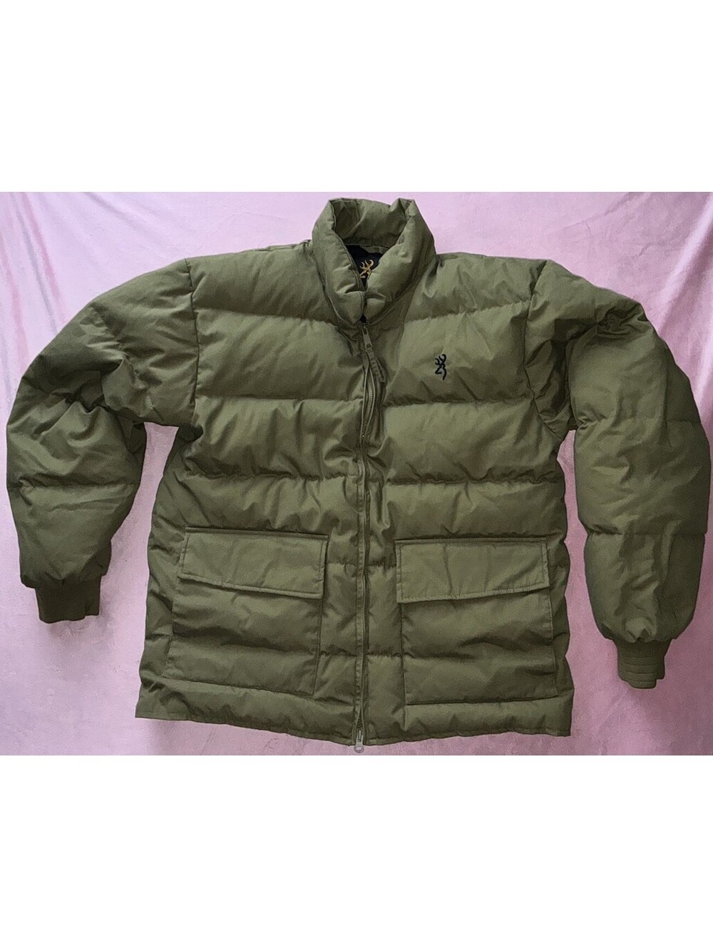 Green Browning Goose Down Men's Puffer Jacket Large Rugged Warm 304-76034 - READ
